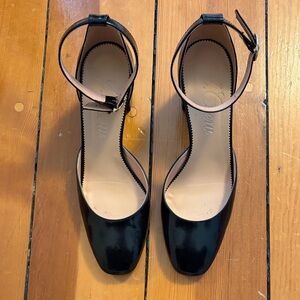 J. Crew Black Ankle Strap Heels